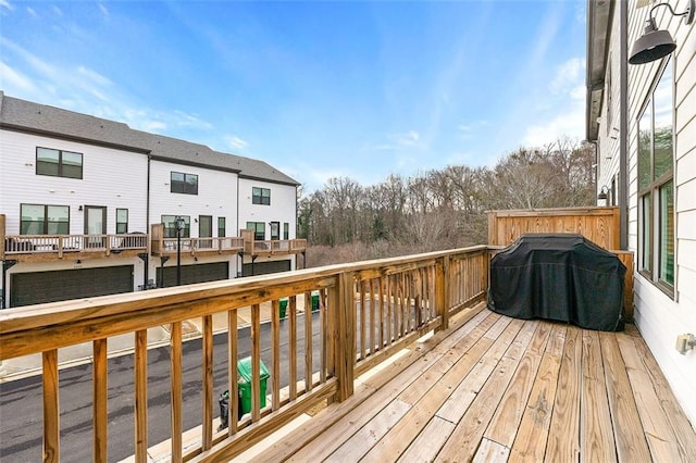 deck featuring area for grilling