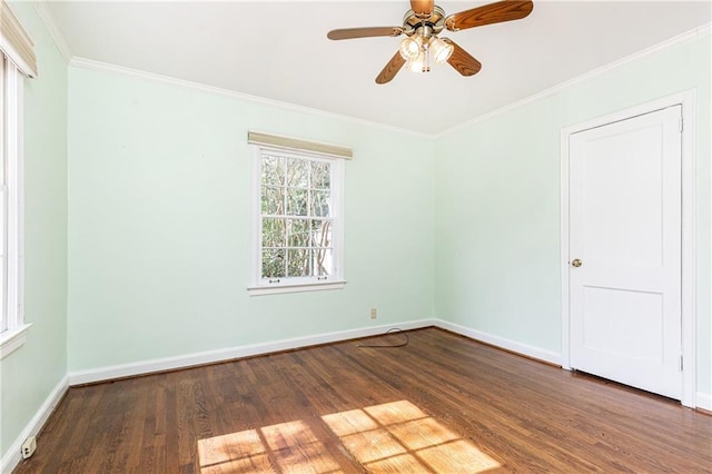 70 Mount Paran Rd NE, Atlanta, GA 30342 - empty room with wood finished floors, crown molding, baseboards, and a ceiling fan