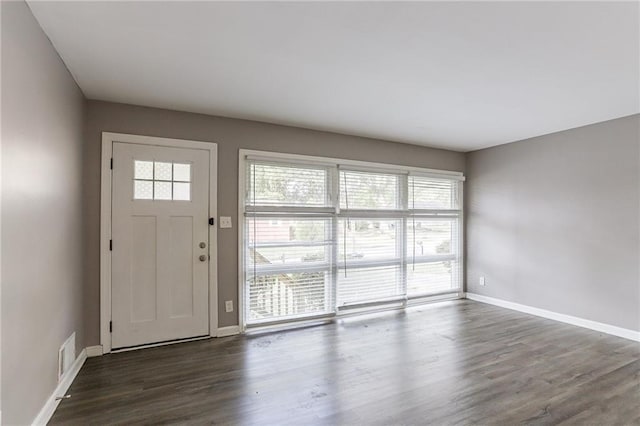 entrance foyer with dark hardwood / wood-style floors