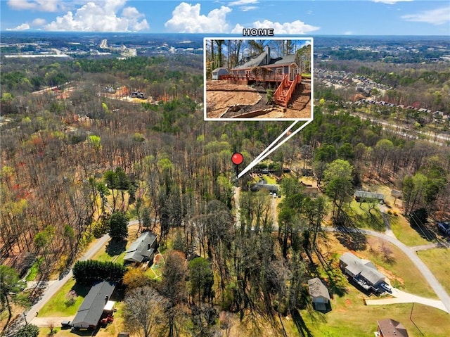 2466 Thrasher Rd, Buford, GA 30519 - view of property location featuring property boundaries highlighted and a heavily wooded area