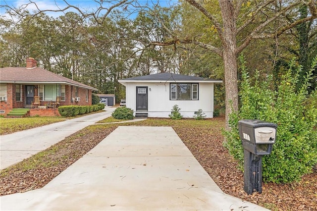 view of single story home