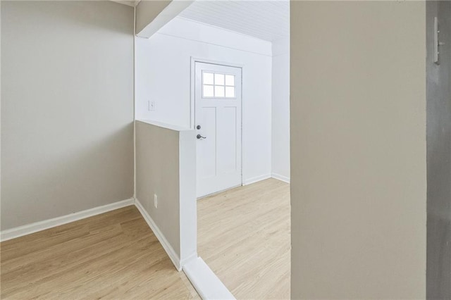 foyer with light wood-type flooring