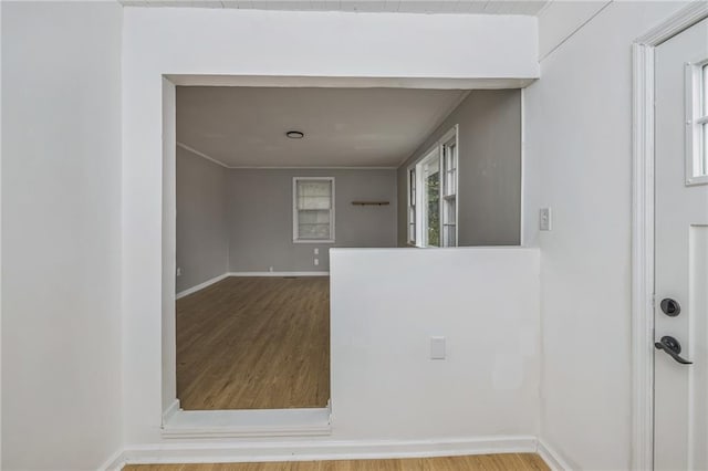 interior space with hardwood / wood-style flooring