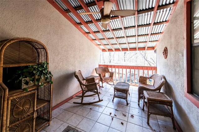 5479 Dorsett Shoals Rd, Douglasville, GA 30135 - balcony featuring a ceiling fan