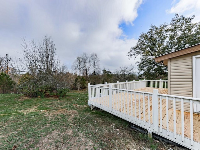 view of yard with a deck