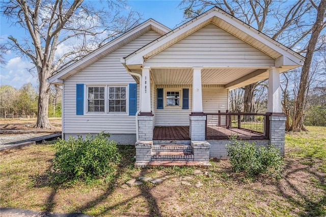 bungalow featuring a porch