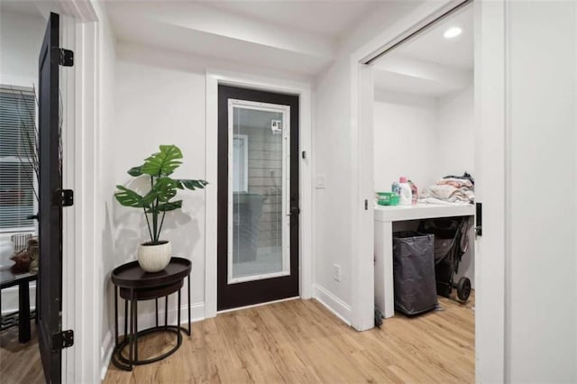 entryway featuring light wood-type flooring