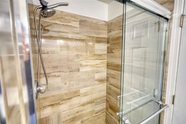 bathroom with a stall shower