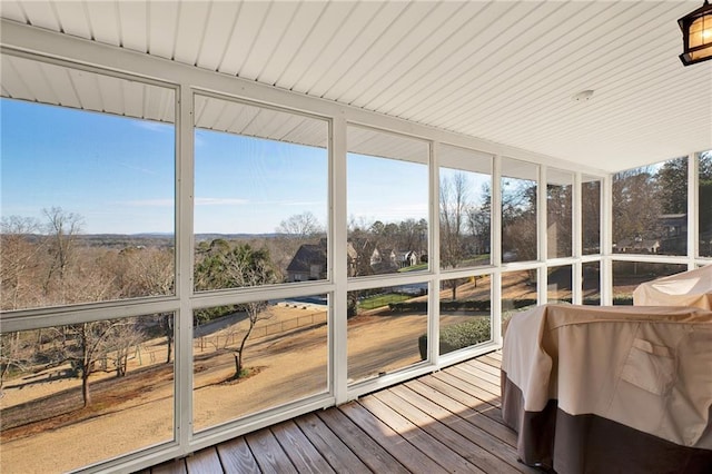 view of unfurnished sunroom