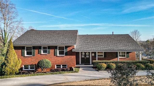 view of split level home