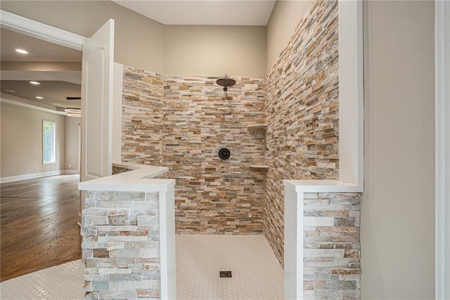 bathroom featuring walk in shower