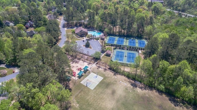 10280 Medridge Cir, Johns Creek, GA 30022 - aerial overview of property's location featuring a forest and a pool