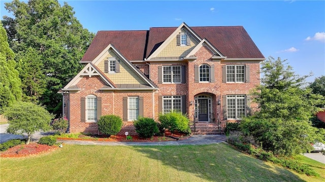 1755 Riverpark Dr, Dacula, GA 30019 - view of front facade with brick siding and a front yard