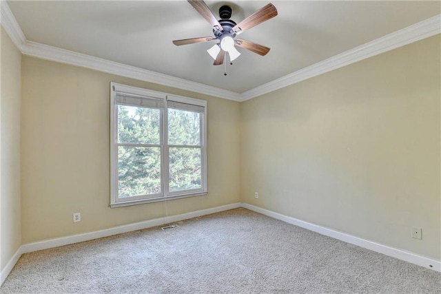 1755 Riverpark Dr, Dacula, GA 30019 - spare room featuring carpet flooring, ornamental molding, and ceiling fan
