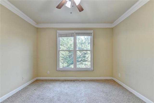 1755 Riverpark Dr, Dacula, GA 30019 - carpeted empty room with ornamental molding and ceiling fan