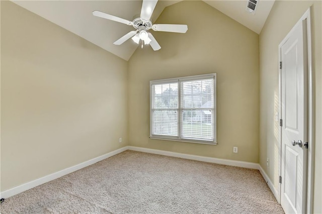 1755 Riverpark Dr, Dacula, GA 30019 - spare room with lofted ceiling, carpet, and ceiling fan
