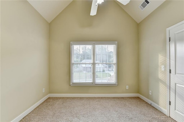 1755 Riverpark Dr, Dacula, GA 30019 - empty room with lofted ceiling, light colored carpet, and ceiling fan