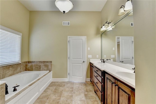 1755 Riverpark Dr, Dacula, GA 30019 - full bathroom with double vanity and a garden tub