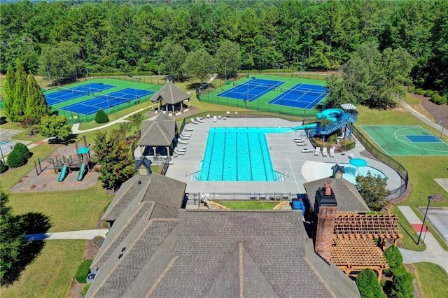 1755 Riverpark Dr, Dacula, GA 30019 - bird's eye view of a pool area