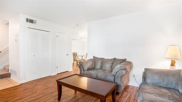 living room featuring hardwood / wood-style floors