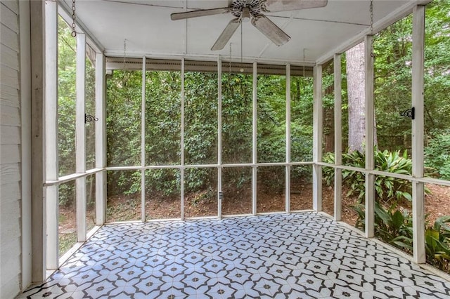 5010 Bonnie Way, Roswell, GA 30075 - unfurnished sunroom with ceiling fan
