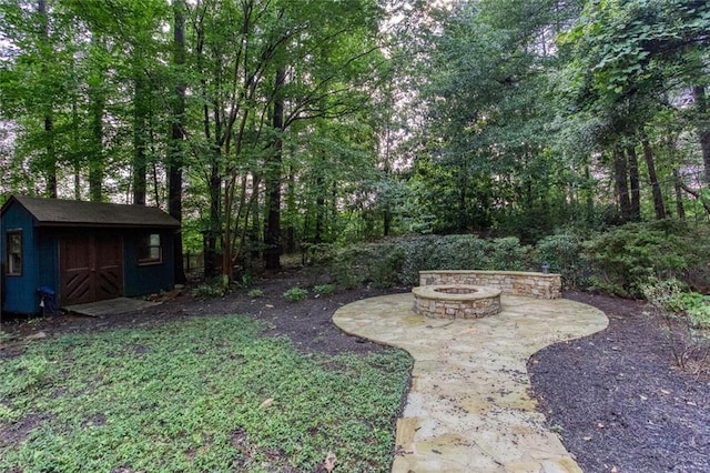 5010 Bonnie Way, Roswell, GA 30075 - view of yard with a fire pit and a patio area