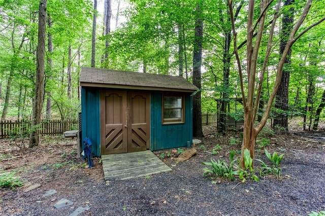 5010 Bonnie Way, Roswell, GA 30075 - view of shed featuring a view of trees