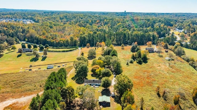 aerial view featuring a rural view