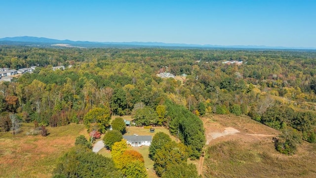 birds eye view of property featuring a mountain view