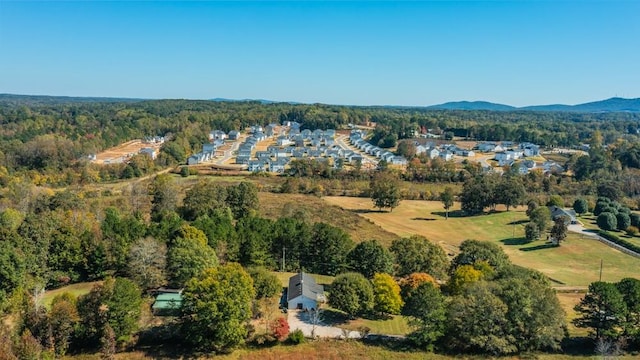 aerial view with a mountain view