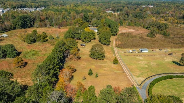 drone / aerial view with a rural view