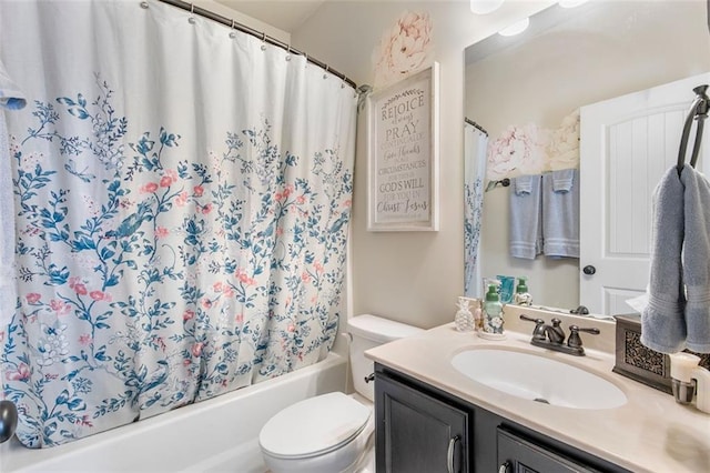 466 Sweet Apple Ln, Buford, GA 30518 - full bathroom featuring toilet, vanity, and shower / bath combo with shower curtain