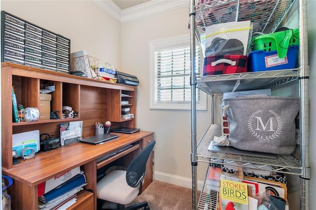 466 Sweet Apple Ln, Buford, GA 30518 - carpeted office space with ornamental molding and baseboards