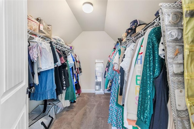 466 Sweet Apple Ln, Buford, GA 30518 - walk in closet featuring carpet floors and vaulted ceiling
