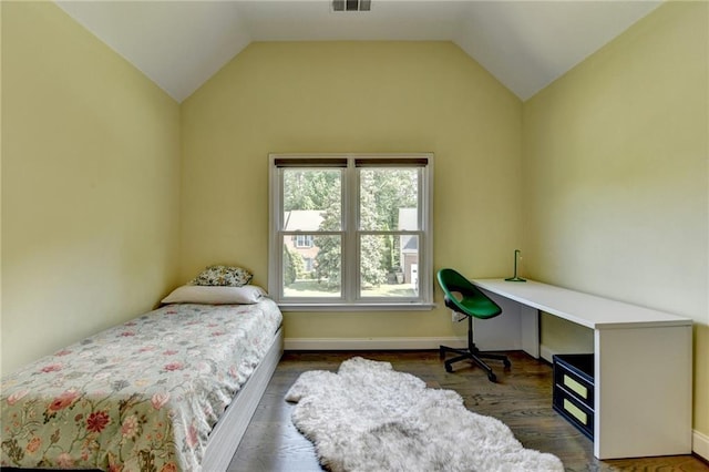 9440 Knollcrest Blvd, Alpharetta, GA 30022 - bedroom featuring wood finished floors, lofted ceiling, and baseboards
