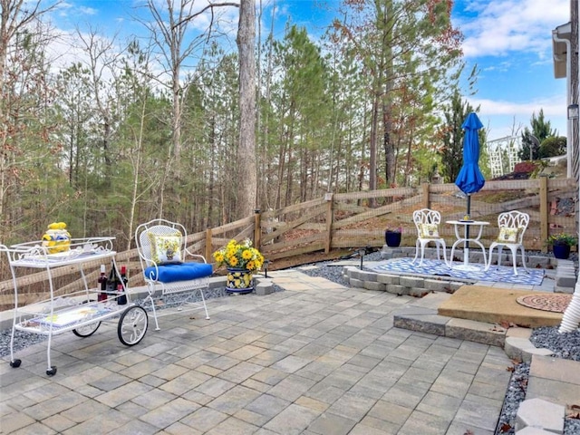 view of patio / terrace with fence