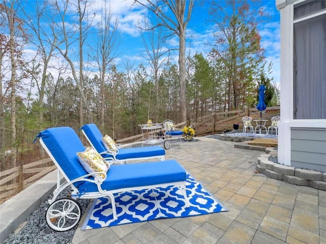 view of patio with fence