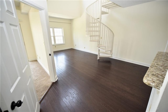 1075 Peachtree Walk NE Unit A519, Atlanta, GA 30309 - foyer with baseboards, stairs, and dark wood-type flooring