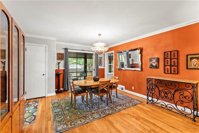 2511 Oak Ave, Tucker, GA 30084 - dining space featuring a chandelier, wood finished floors, baseboards, and crown molding