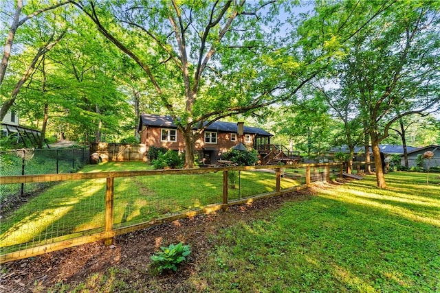 2511 Oak Ave, Tucker, GA 30084 - view of yard featuring a deck and stairs