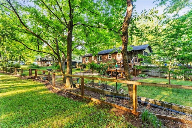 2511 Oak Ave, Tucker, GA 30084 - view of yard with a wooden deck