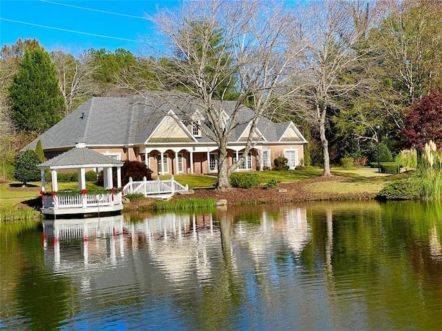 exterior space featuring a gazebo