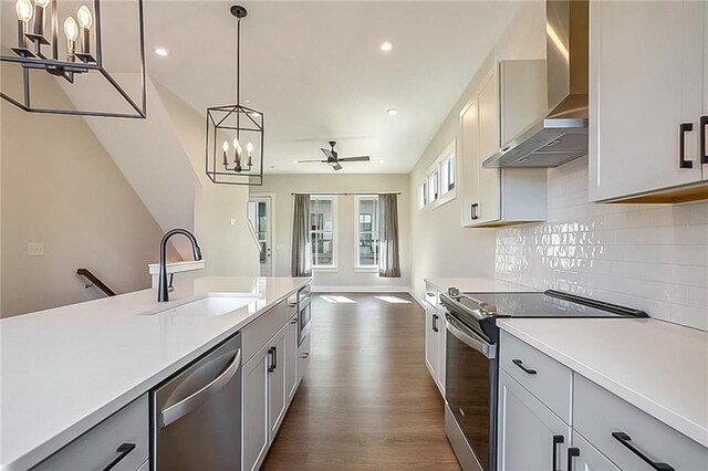 hall featuring dark hardwood / wood-style floors