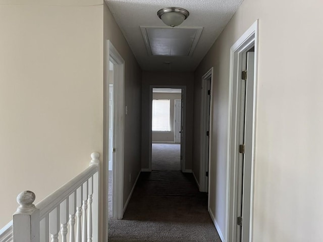 6157 Redtop Loop, Fairburn, GA 30213 - corridor featuring attic access, carpet floors, and an upstairs landing