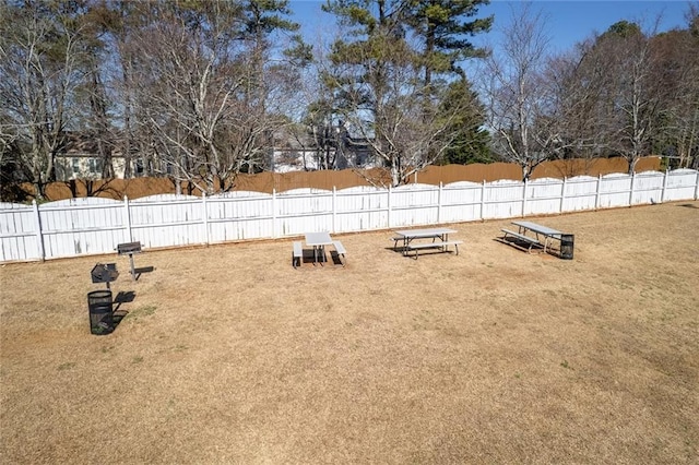 view of yard featuring fence