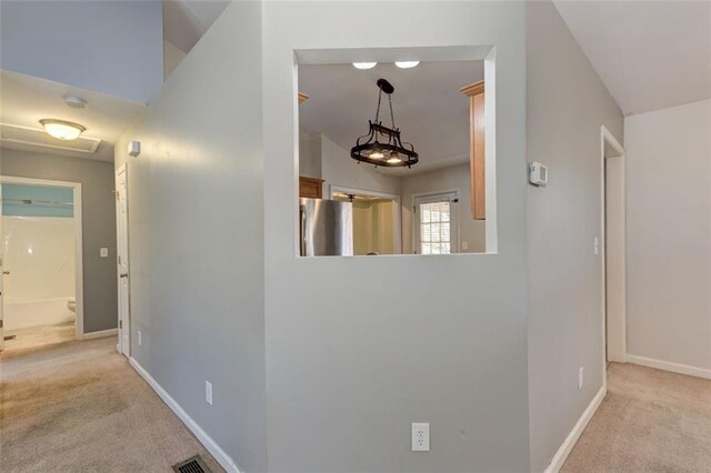 189 Meadow Spring Dr, Temple, GA 30179 - hall featuring light colored carpet and baseboards