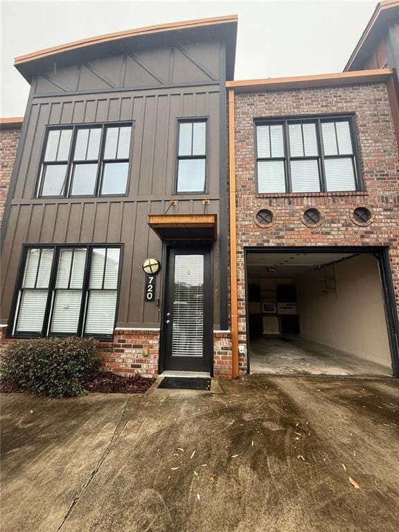 exterior space featuring a garage