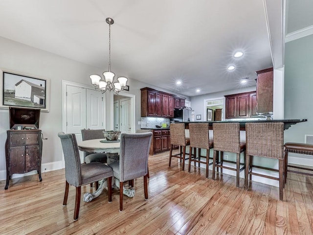 1076 Pinyan Ln, Canton, GA 30115 - dining area featuring a chandelier, light wood-style floors, and recessed lighting