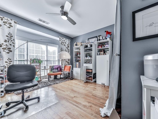 1076 Pinyan Ln, Canton, GA 30115 - home office featuring wood finished floors and a ceiling fan