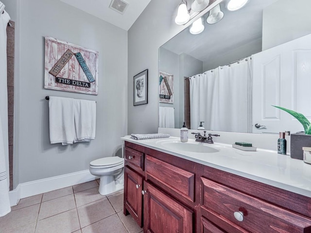 1076 Pinyan Ln, Canton, GA 30115 - bathroom featuring vanity, tile patterned flooring, and a shower with curtain